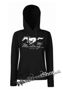 FORD MUSTANG - Horse Logo American Muscle - čierna dámska mikina