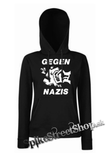 GEGEN NAZIS - čierna dámska mikina