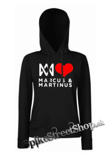 I LOVE MARCUS & MARTINUS - čierna dámska mikina