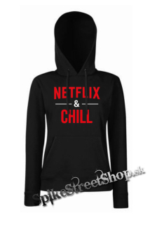 NETFLIX & CHILL - čierna dámska mikina