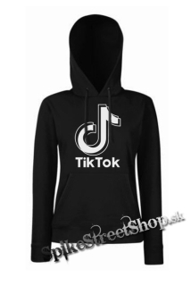 TIK TOK - Double Logo - čierna dámska mikina