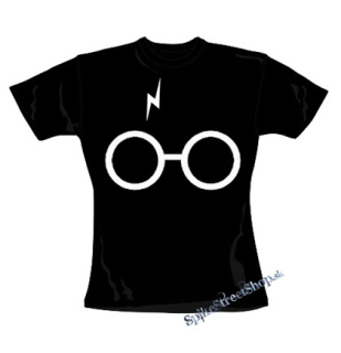 HARRY POTTER - Glasses Crest - čierne dámske tričko