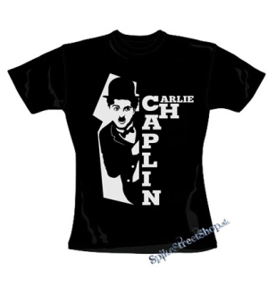 CHARLIE CHAPLIN - Portrait Motive 2 - čierne dámske tričko