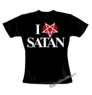 I LOVE SATAN - Pentagram Heart - čierne dámske tričko
