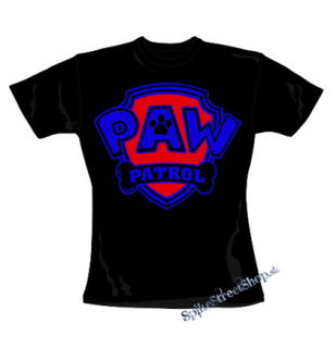 LABKOVÁ PATROLA - PAW PATROL - Logo - čierne dámske tričko