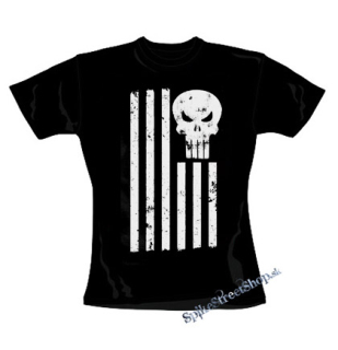 LEBKA - Punisher American - čierne dámske tričko