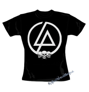 LINKIN PARK - Logo & Skulls - čierne dámske tričko