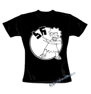 LÍZA SIMPSON - Antifa Motive - čierne dámske tričko