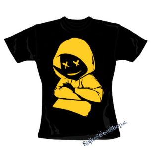 MARSHMELLO - Yellow Smile DJ - čierne dámske tričko