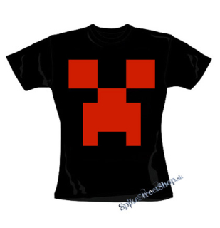 MINECRAFT - Red Creeper - čierne dámske tričko