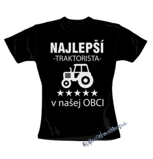 NAJLEPŠÍ TRAKTORISTA V NAŠEJ OBCI - čierne dámske tričko