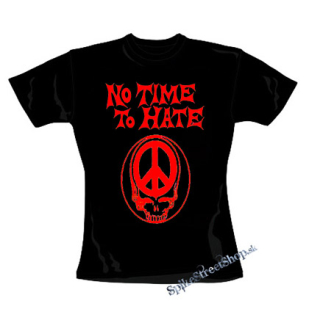 NO TIME TO HATE - Peace Skull - čierne dámske tričko