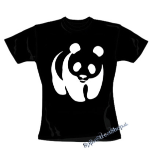 PANDA - čierne dámske tričko