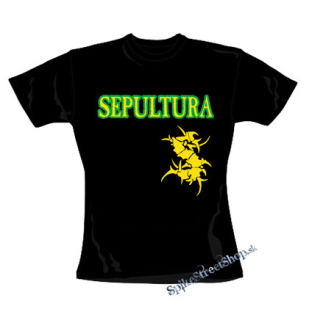 SEPULTURA - Brasil Yellow Logo - čierne dámske tričko