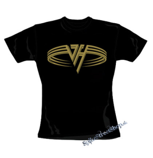 VAN HALEN - Logo Gold Circle - čierne dámske tričko