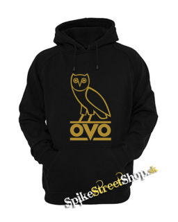 DRAKE - Gold OVO Logo - čierna detská mikina