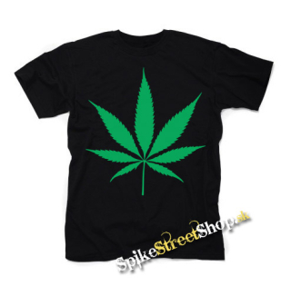 MARIHUANA - Green Leaf - čierne detské tričko