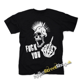 PUNK SKULL - Fuck You - čierne detské tričko