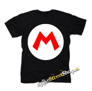 SUPER MARIO - Logo Crest - čierne detské tričko
