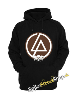 LINKIN PARK - Brown Logo & Skulls - čierna pánska mikina