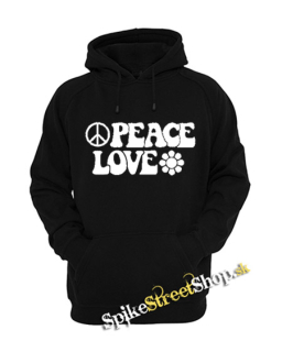 PEACE LOVE - čierna pánska mikina