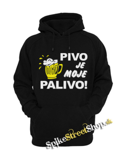 PIVO JE MOJE PALIVO - čierna pánska mikina