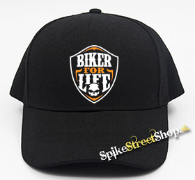 BIKER FOR LIFE - Skull Logo Crest - čierna šiltovka (-30%=AKCIA)