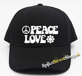 PEACE LOVE - čierna šiltovka (-30%=AKCIA)