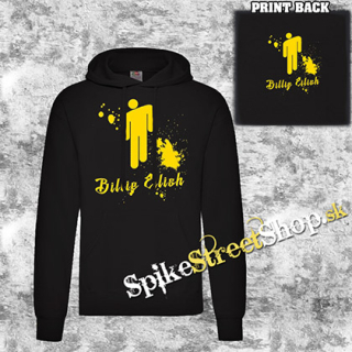 BILLIE EILISH - Yellow Logo - čierna pánska mikina 