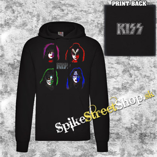 KISS - Faces - čierna pánska mikina 