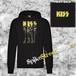 KISS - Yellow Logo And Band - čierna pánska mikina 
