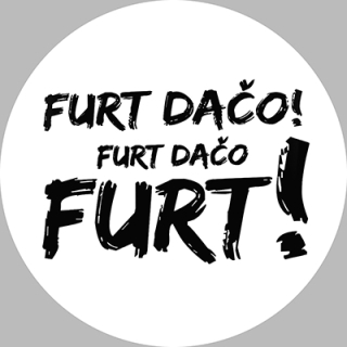 FURT DAČO! - White Motive - okrúhla podložka pod pohár