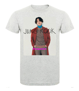 JUNGKOOK - Esquire Poster - šedé detské tričko