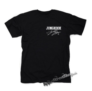 JUNGKOOK - Small Logo & Signature - čierne detské tričko
