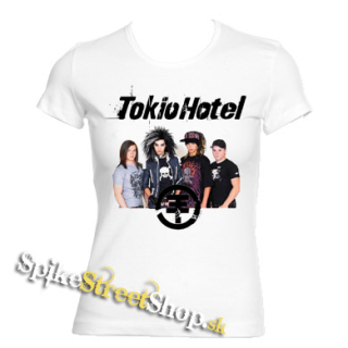 TOKIO HOTEL - Logo & Band - biele dámske tričko