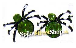 Náušnica PAVÚK - Zelený