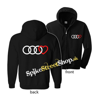 AUDI - Love - čierna detská mikina na zips