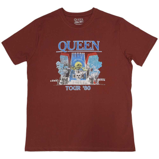 QUEEN - Tour '80 - červené pánske tričko