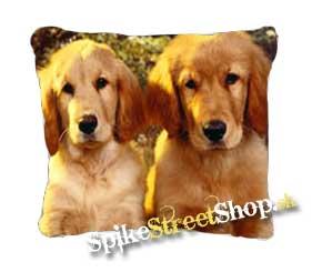 VÝPREDAJ !! DOGS COLLECTION - Dvaja zlatí retrieveri - vankúš