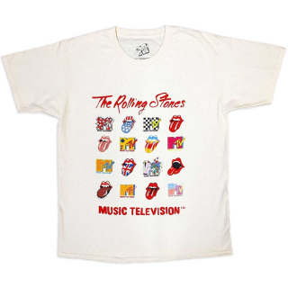 MTV - Rolling Stones Logo Mashup - prírodné pánske tričko