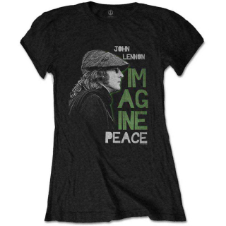 JOHN LENNON - Imagine Peace - čierne dámske tričko