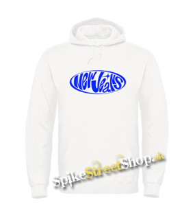 NEWJEANS - Blue Logo - biela pánska mikina