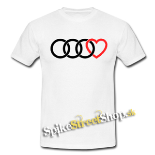 AUDI - Love - biele pánske tričko