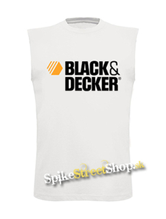 BLACK & DECKER - Logo - biele pánske tričko bez rukávov