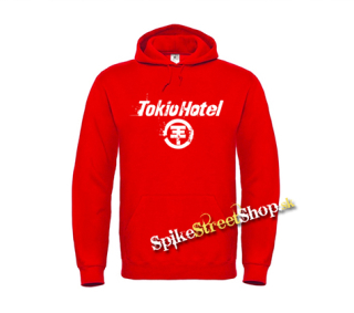 TOKIO HOTEL - Logo - červená pánska mikina