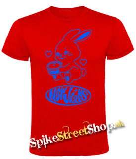 NEWJEANS - Logo & Bunny - červené pánske tričko