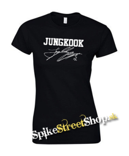 JUNGKOOK - Logo & Signature - čierne dámske tričko