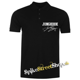 JUNGKOOK - Logo & Signature - čierna pánska polokošeľa