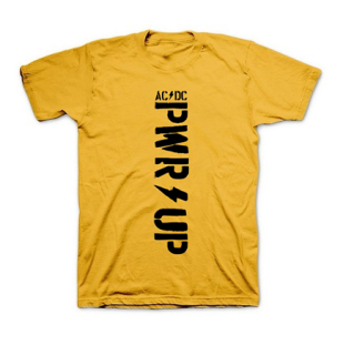 AC/DC - Vertical Power Up Slogan - žlté pánske tričko
