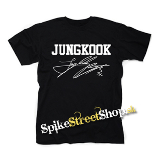 JUNGKOOK - Logo & Signature - čierne detské tričko